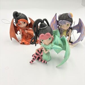 Fairy Dragonling Figures Hamilton Collection Jasmine Becket-Griffith Set/3 Read